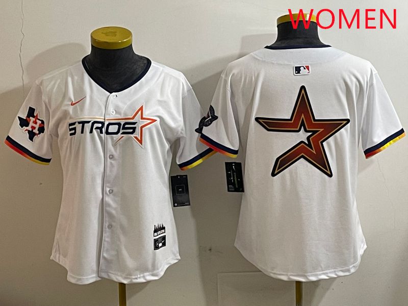 Women Houston Astros Blank White three generations Joint Name Nike 2025 MLB Jersey style 12->women mlb jersey->Women Jersey